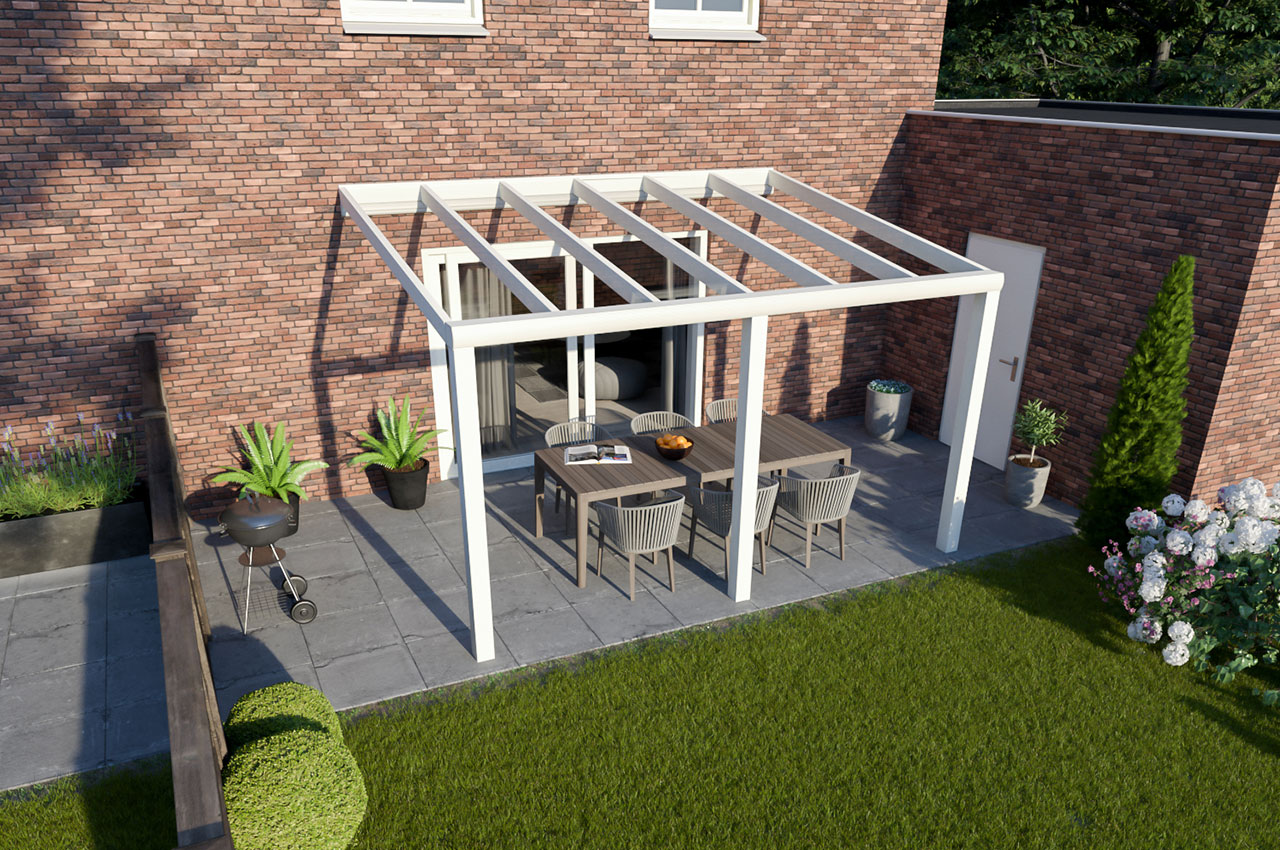 Greenline veranda glas RAL9010 Design 4000 mm 3000 mm Greenline veranda glas RAL9010 Design 4000 mm 3000 mm
