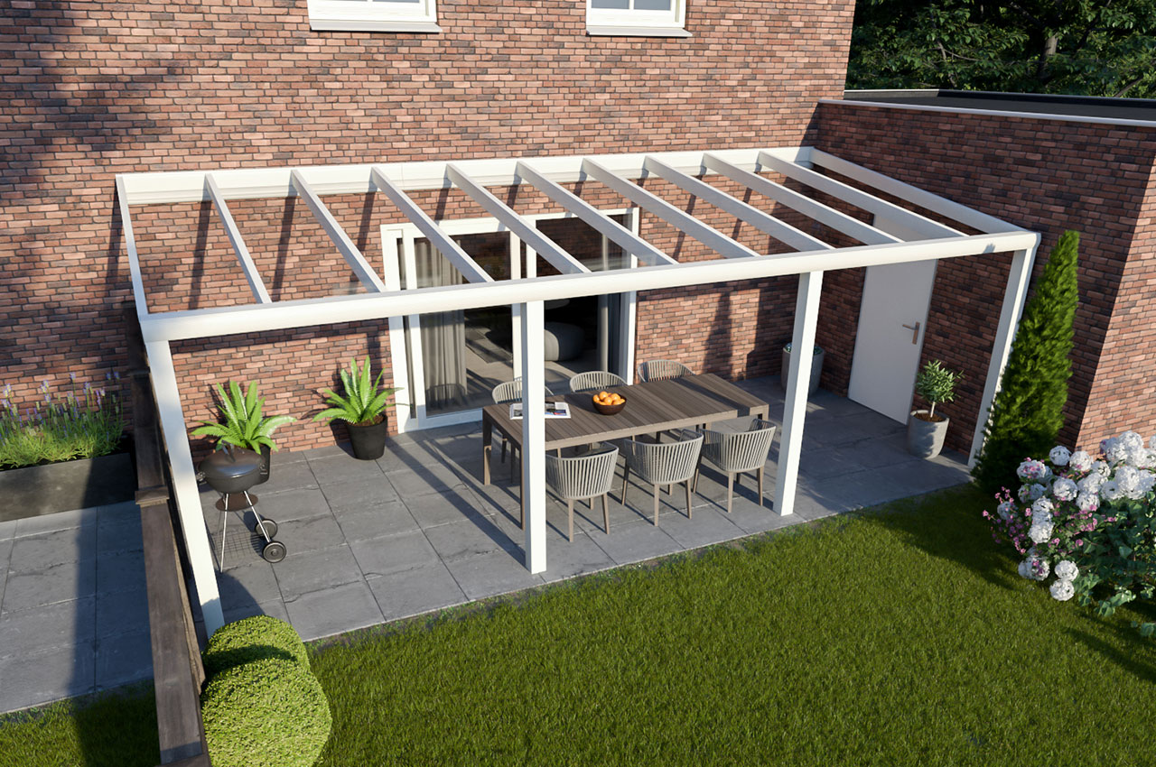 Greenline veranda glas RAL9010 Design 7000 mm 3000 mm Greenline veranda glas RAL9010 Design 7000 mm 3000 mm