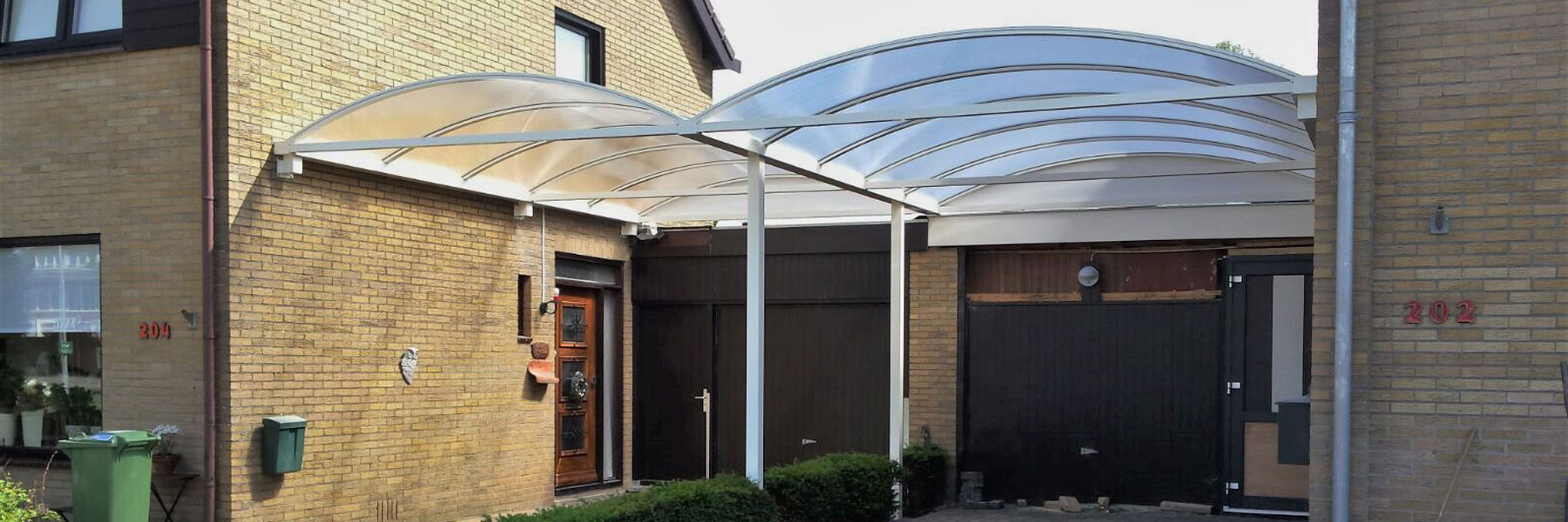 Pext aluminium boogcarport dubbel